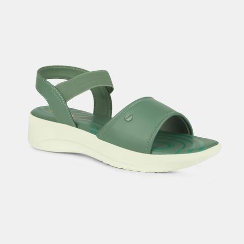 Bata comfit green sandals for women medium hh 26-50 mm